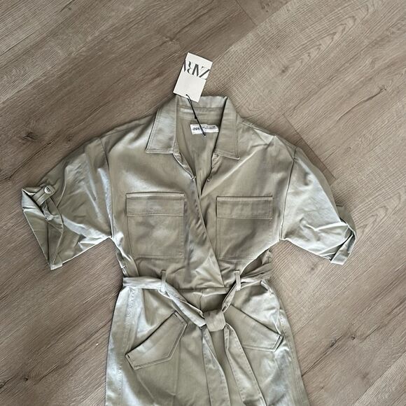 ZARA Kids | Light Green | FULL LENGTH UTILITY JUMPSUIT - Picture 7 of 7